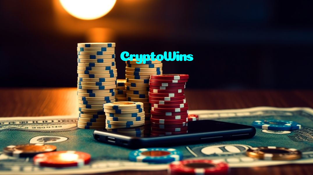 CryptoWins casino presented on mobile device in Pakistan with slots and live games